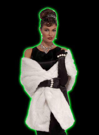 Vintage Inspired White Faux Mink Stole