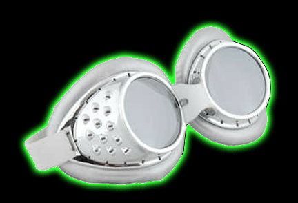 Radioactive Goggles In White And Silver