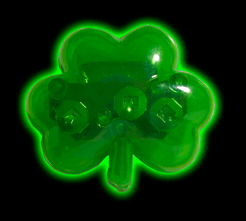 Flashing Light-up Shamrock Pin