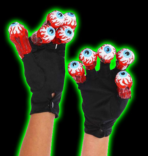 Beetlejuice Gloves with Eyeballs