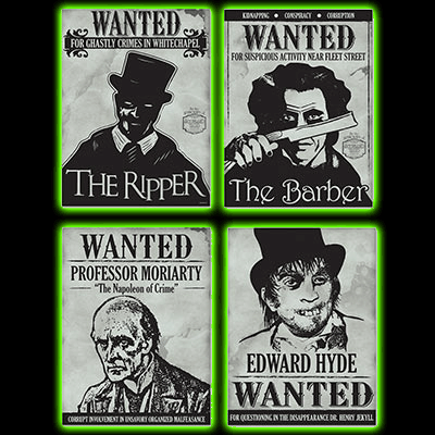 Sherlock Holmes Wanted Sign Cutouts