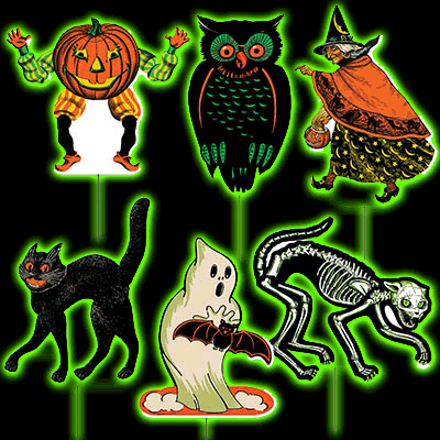 Plastic Vintage Style Halloween Yard Signs