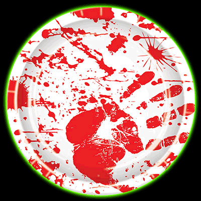 Bloody Hand prints Party Plates