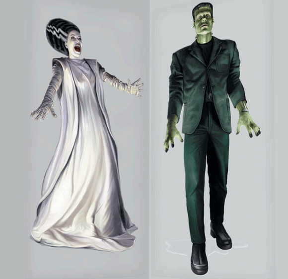 Frankenstein and Bride Scene Setters Wall decoration