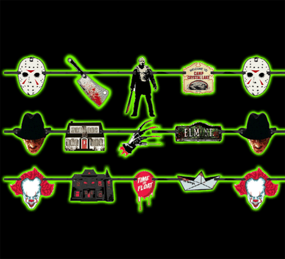12 ft Horror Paper Party Banners - Freddy, Jason, or Pennywise