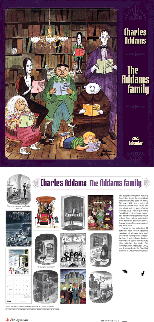 Charles Addams: The Addams Family 2023 Wall Calendar