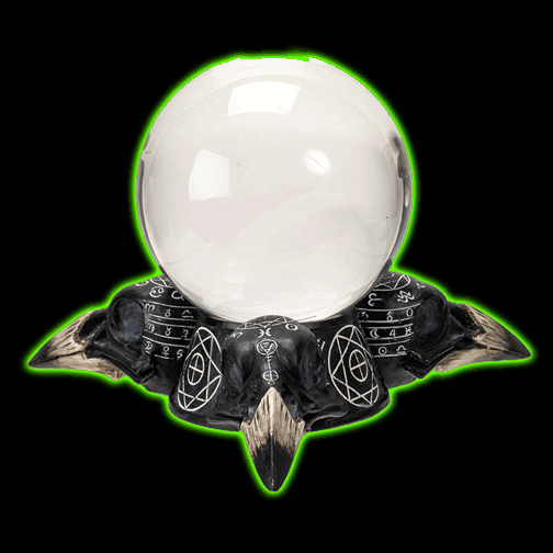 RAVEN SKULLS CRYSTAL BALL