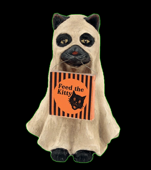 Bethany Lowe Halloween Ghost Cat Figurine