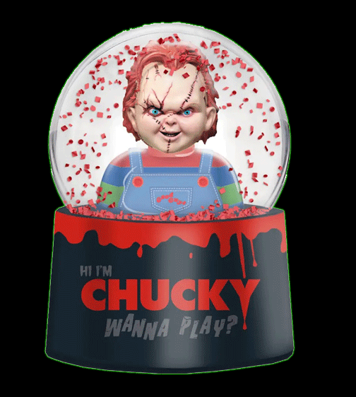 Chucky Wanna Play Blood Dripping 45mm Snow Globe