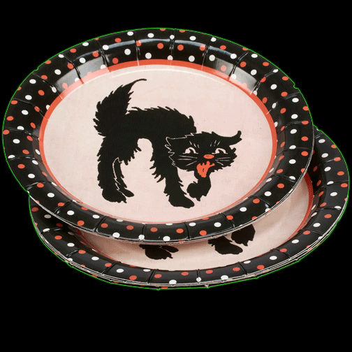 Small Vintage Halloween Black Cat Paper Plates