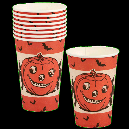 Vintage Halloween Pumpkin Paper Cups