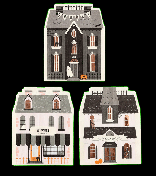 HAUNTED HOUSE SHAPED PAPER NAPKIN SET