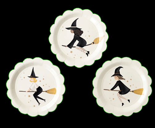 WITCHING HOUR WITCHES PAPER PLATE SET