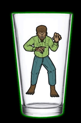 Universal Monsters Wolfman Pint Glass<br>IN-STORE PURCHASE ONLY