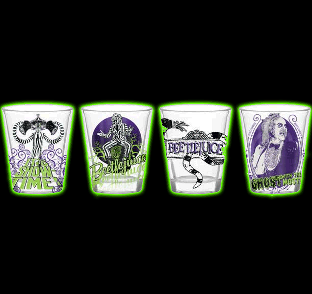 BEETLEJUICE 4 PIECE SHOT GLASS SET