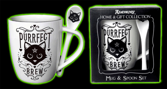 PURRFECT BREW MUG AND SPOON SET