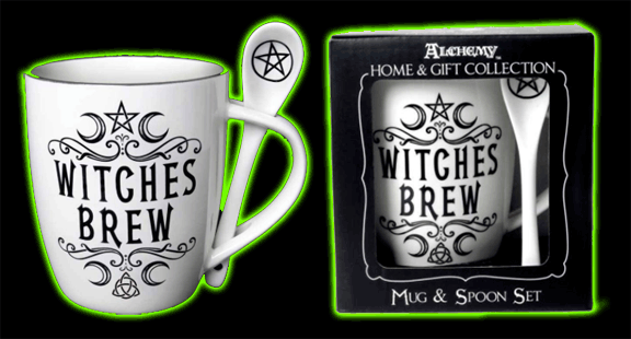 WITCHES BREW MUG AND SPOON SET
