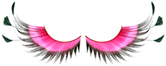 PInk Eyelashes With Feather Ends
