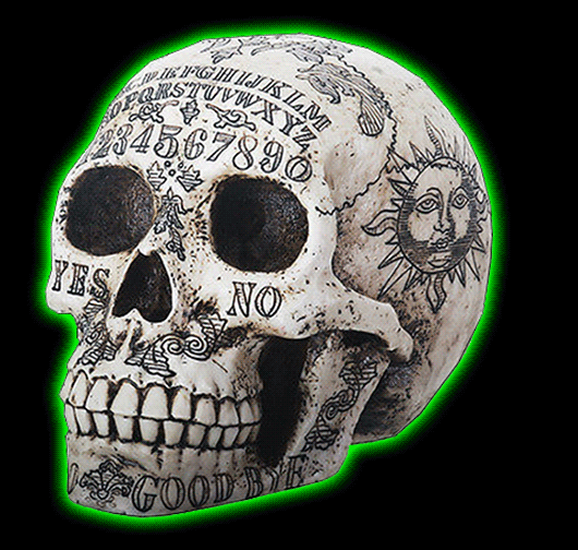Ouija Symbols Skull Skeleton Head Statue Figurine