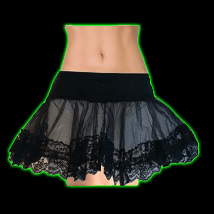 Black Lace Trimmed Petticoat