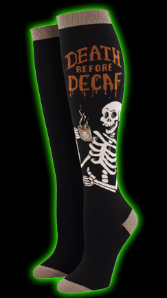 Women's Death Before Decaf Knee High Socks