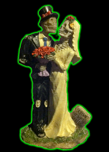 Day Of The Dead Wedding Couple In Graveyard Figure