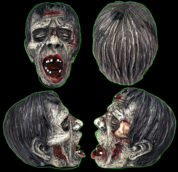 Zombie Head Figure Paperweight - Eyes Closed
