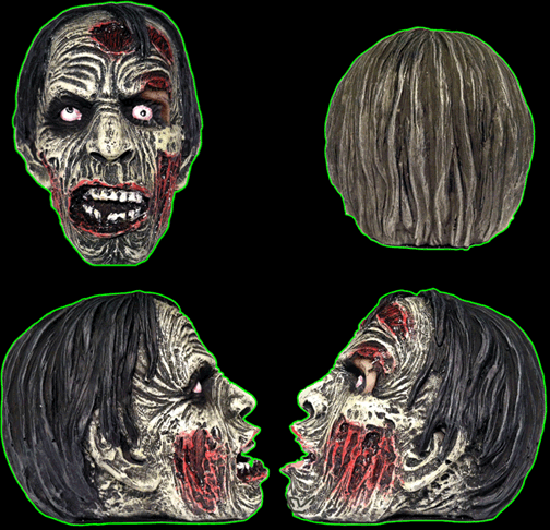 Zombie Head Figure Paperweight - Eyes Open