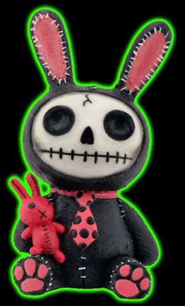 Furrybones Black Bun-Bun Figurine