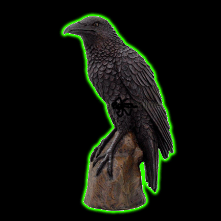 Perched Raven Figurine