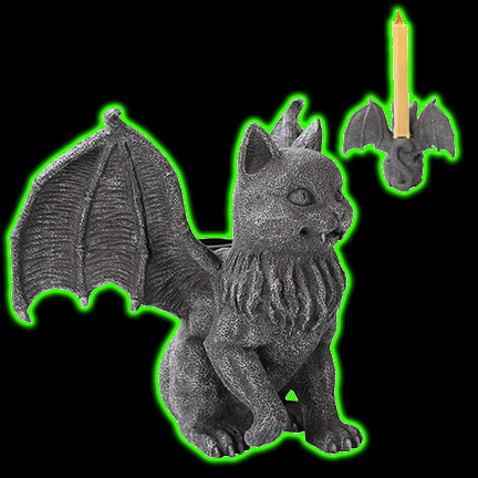 Vampire Cat Gargoyle Candleholder