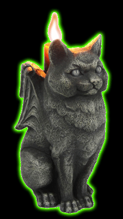 Cat Stone Gargoyle Candle Holder Figurine