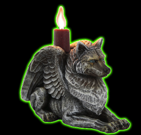 Wolf Gargoyle Candle Holder