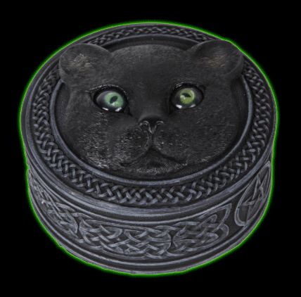 Cat Trinket Box with Rolling Eyes
