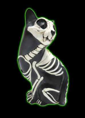 Day of the Dead Cat Looking Back figurine