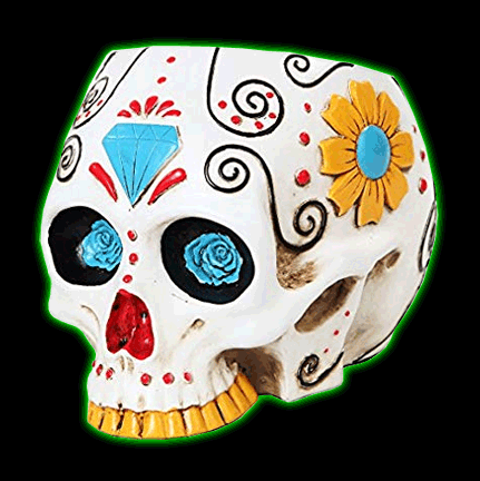 White Sugar Skull Canister