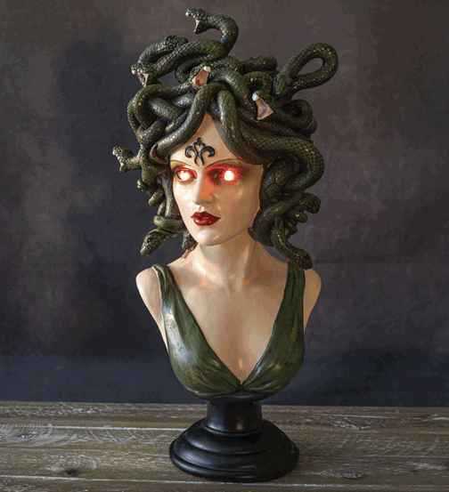 MEDUSA BUST WITH LIGHTED EYES