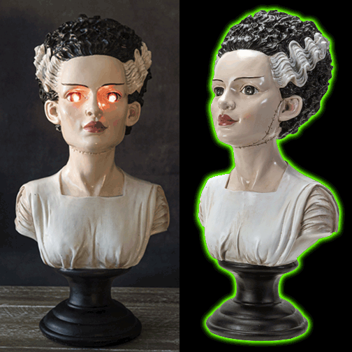 BRIDE OF FRANKENSTEIN BUST WITH LIGHTED EYES