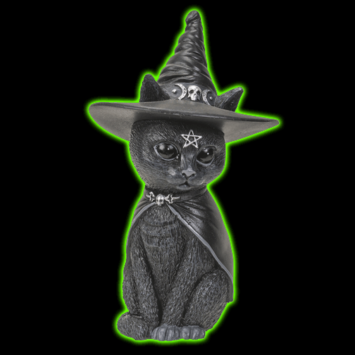 PURRAH KITTY WITH WITCH HAT FIGURINE