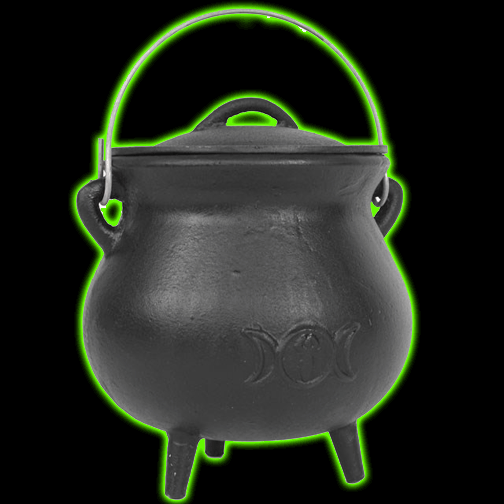7.5 INCH CAST IRON CAULDRON WITH TRIPLE MOON DESIGN