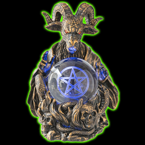 BAPHOMET STATUE WITH LED BALL