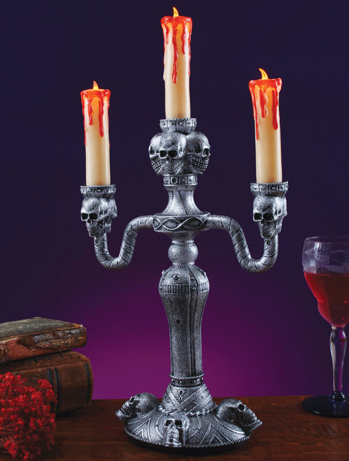 14 inch LED Flickering Haunted Mansion Candelabra