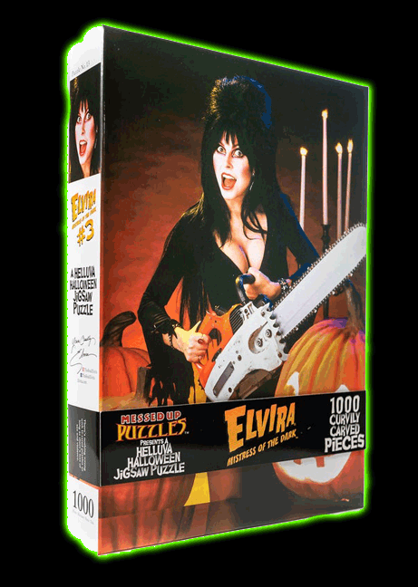 Elvira Chainsaw Pumpkin Carving Puzzle