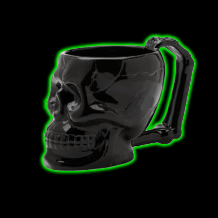 Black Ceramic Skull Mug