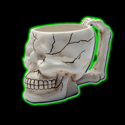 White Ceramic Skull Mug