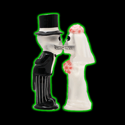 Skeleton Bride And Groom Salt And Pepper Shakers