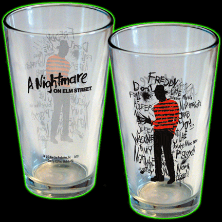 A NIGHTMARE ON ELM STREET FREDDY KRUEGER PINT GLASS NEW!
