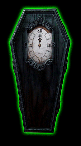 Black Victorian Coffin Clock