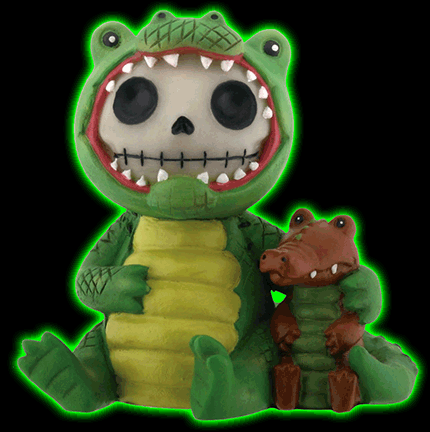 Furrybones Green Crocodile Figurine
