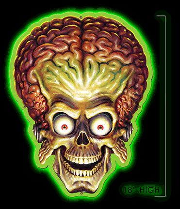 Mars Attacks Alien Invader Head Metal Sign
